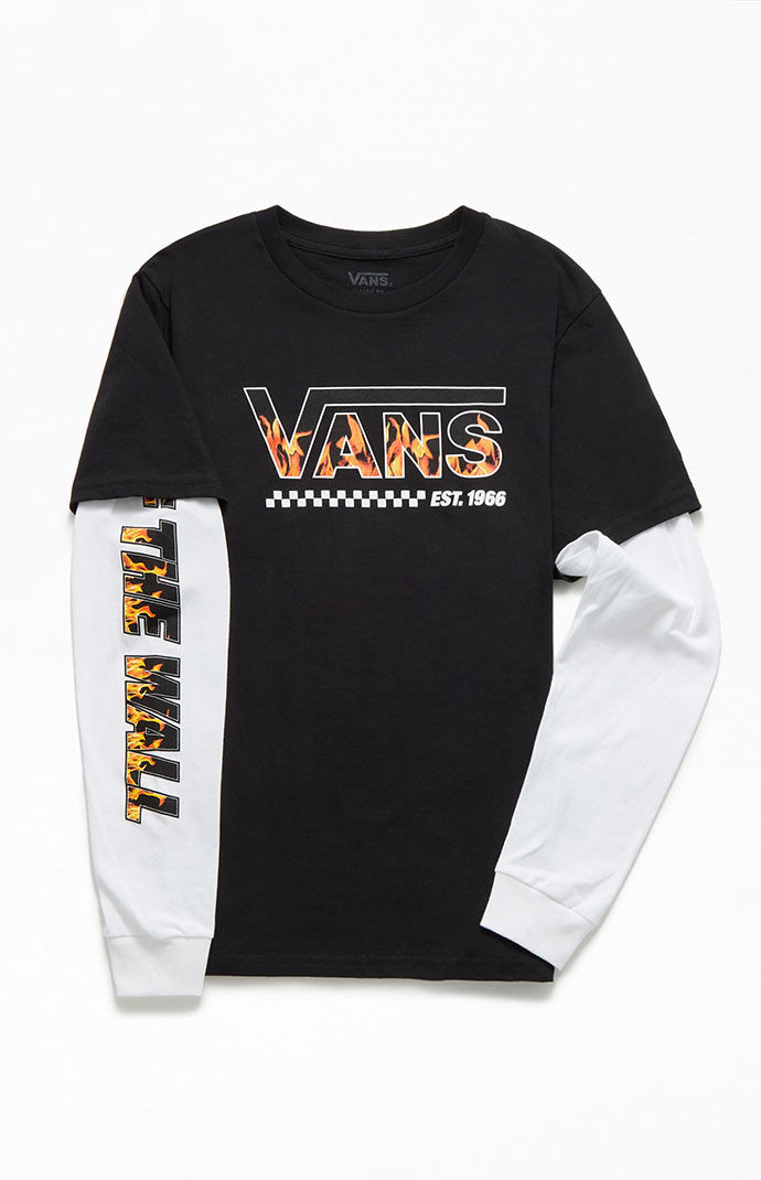 Kids Digi Flames Twofer Long Sleeve T Shirt