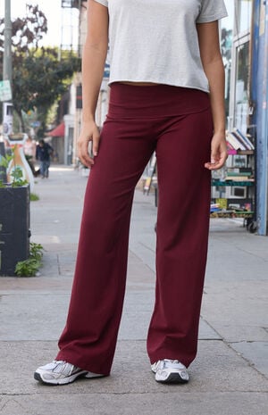 Burgundy Priscilla Flare Pants image number 2