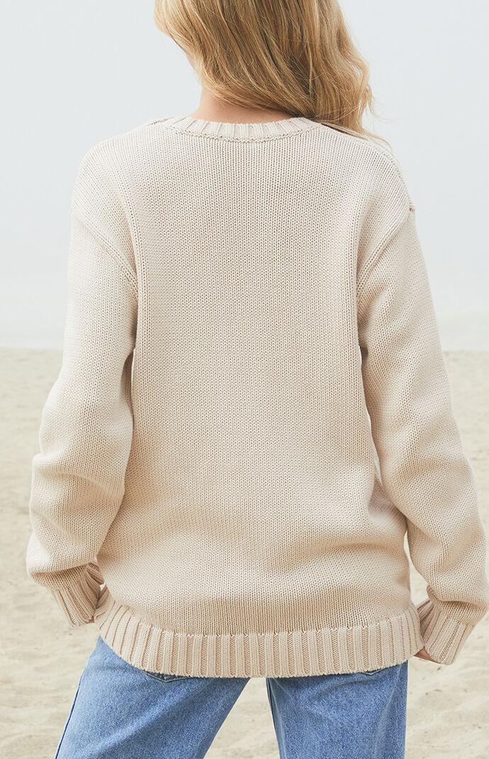 John Galt Nico American Flag Crew Neck Sweater