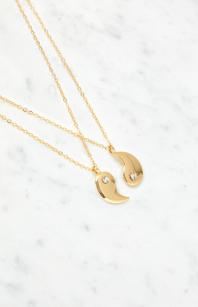 2 Pack Gold Yin & Yang Necklace