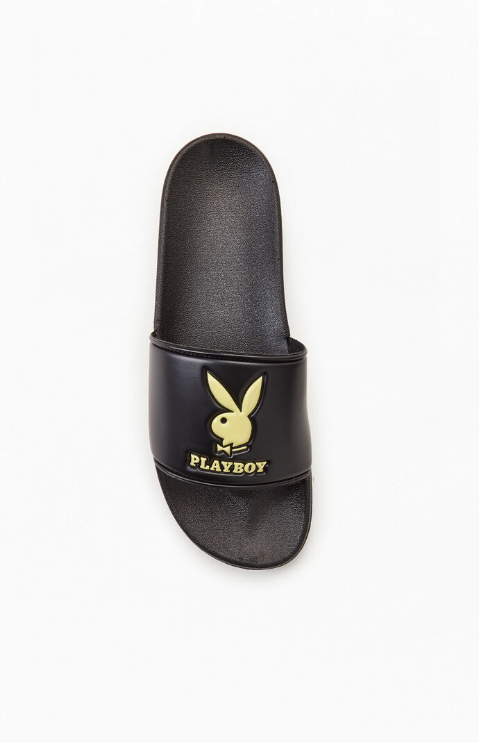 By PacSun Black & Yellow Slide Sandals