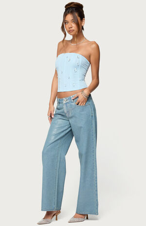 Lexah Faux Crystal Strapless Corset image number 4