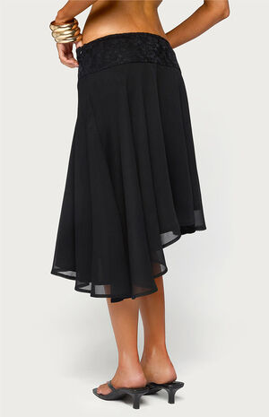 Evia Lace Asymmetric Midi Skirt image number 3