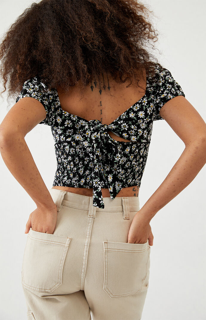 Tie Back Woven Top