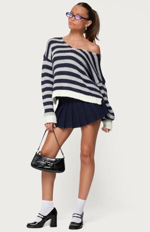 Eugenie Oversized Striped Knit Sweater image number 5