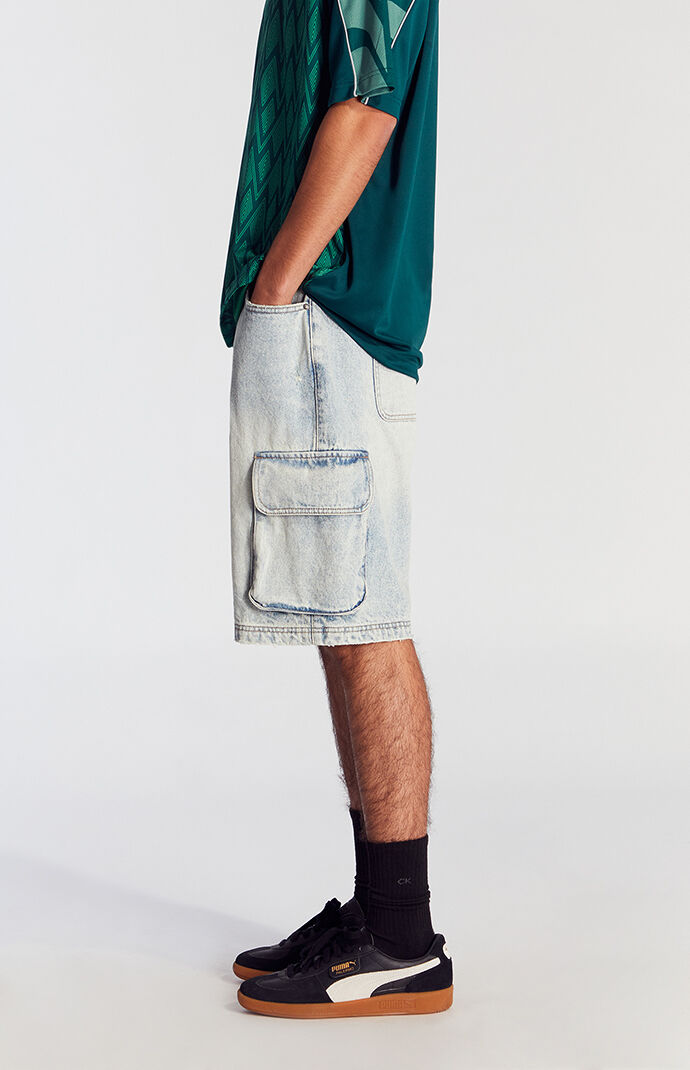 パンツ Baggy Denim Short Light Washed Indigo 34 Pacsun Light Indigo Extreme Baggy Denim Shorts | PacSun
