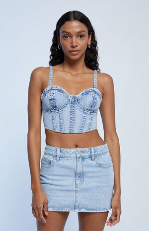 Denim Corset Top image number 3