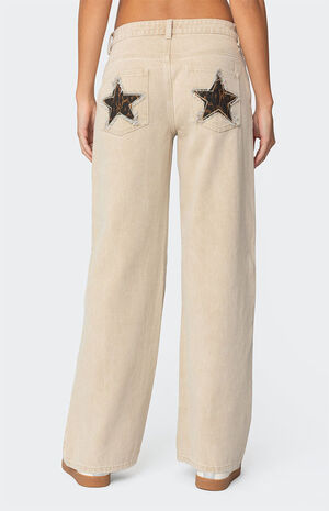 Leopard Star Low Rise Washed Jeans image number 4