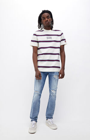 Medium Indigo Stacked Skinny Jeans image number 4