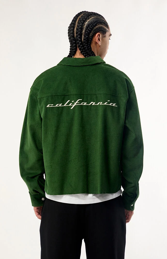Pacsun Sportster Corduroy Long Sleeve Button Up Shirt