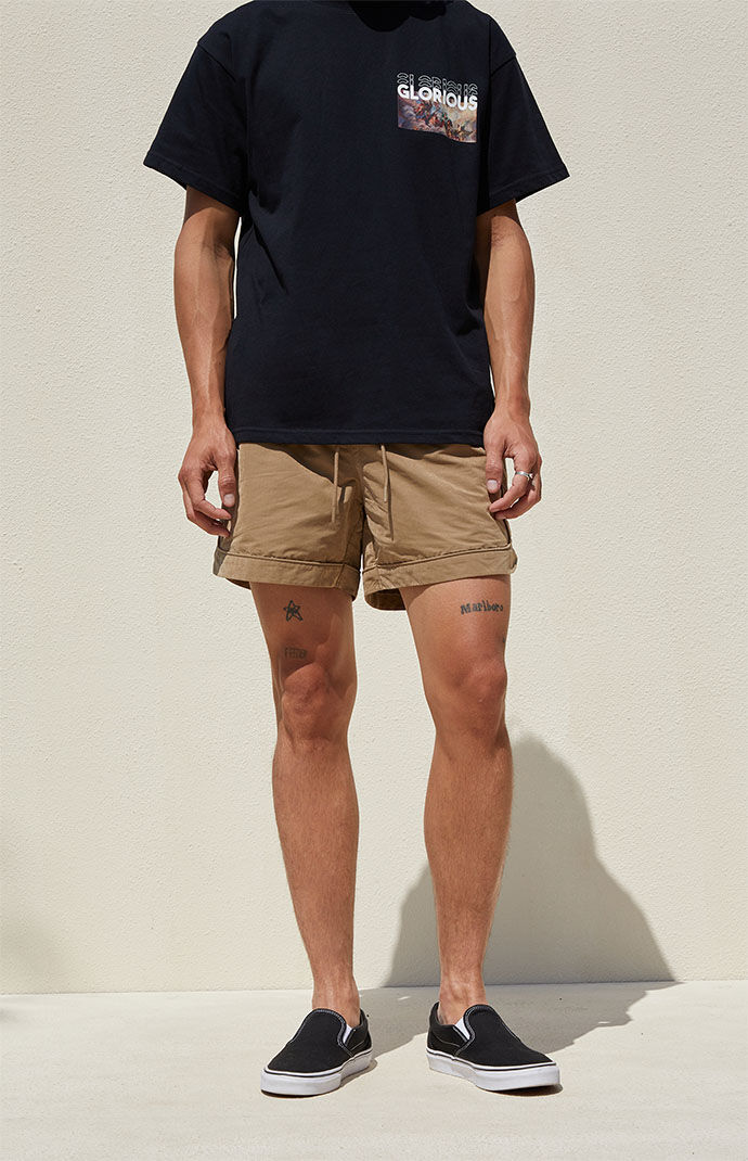 Tan through outlet running shorts