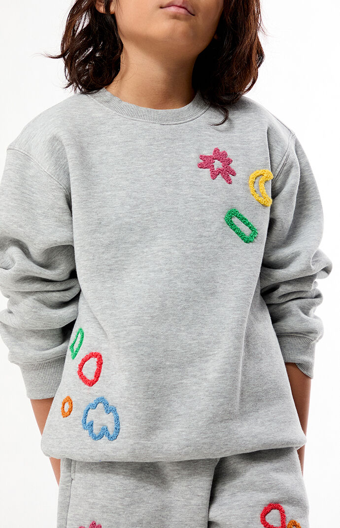 Pacsun Kids Boucle Patch Crew Neck Sweatshirt