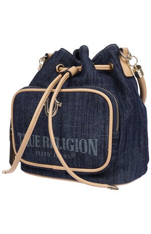 Bryce Denim and Faux Leather Bucket Bag image number 3