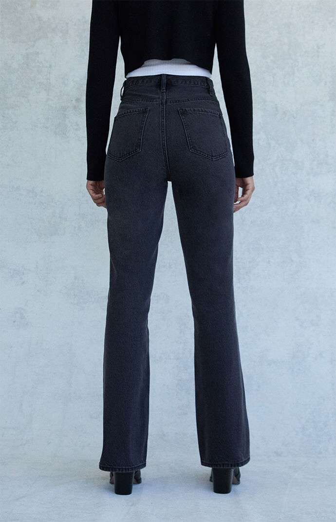 high waisted black bootcut jeans