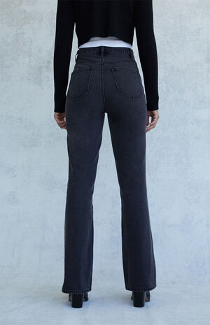 Eco Faded Black High Waisted Bootcut Jeans image number 5