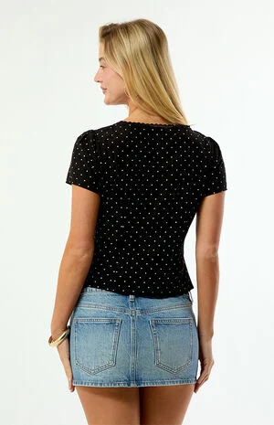Claire Short Sleeve Button Front Top image number 4