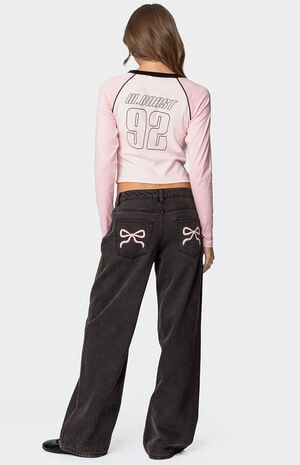 Bow Pocket Relaxed Jeans image number 1