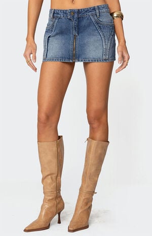 Anne Zip Up Denim Mini Skirt image number 2