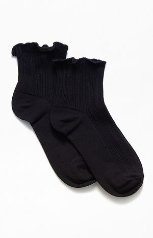 Black Ruffle Socks image number 2