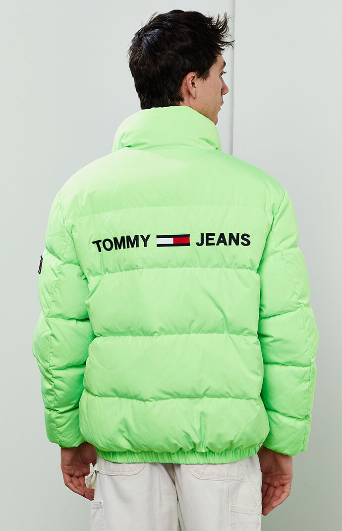 tommy jeans puffer jacket green