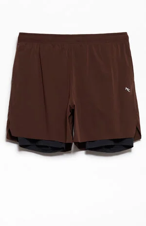 Active Brown Standard 2-In-1 Shorts image number 1