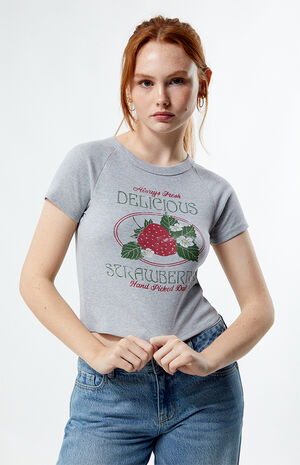 Strawberry Ribbed Raglan T-Shirt image number 1