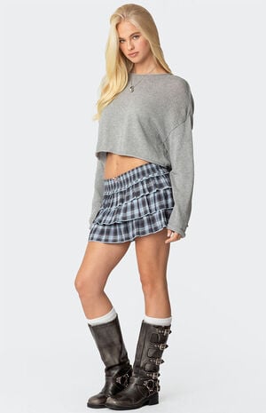 Golda Plaid Ruffle Mini Skirt image number 3