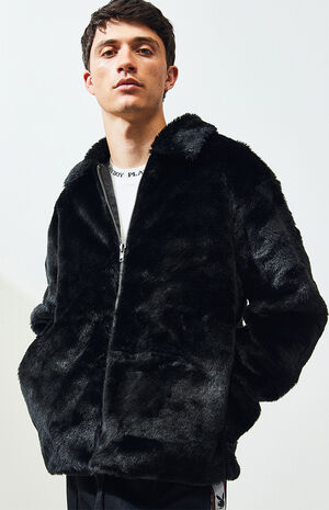 Playboy X Playboy Faux Fur Coach Jacket Pacsun