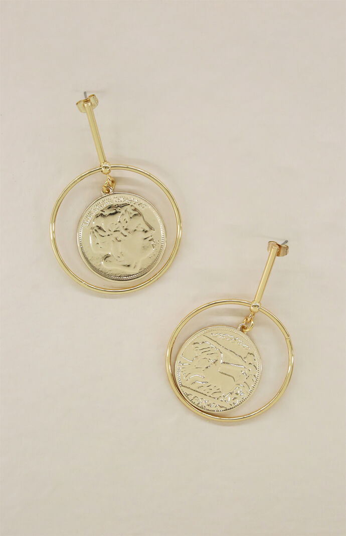 Lady Luck Gold Coin Earrings
