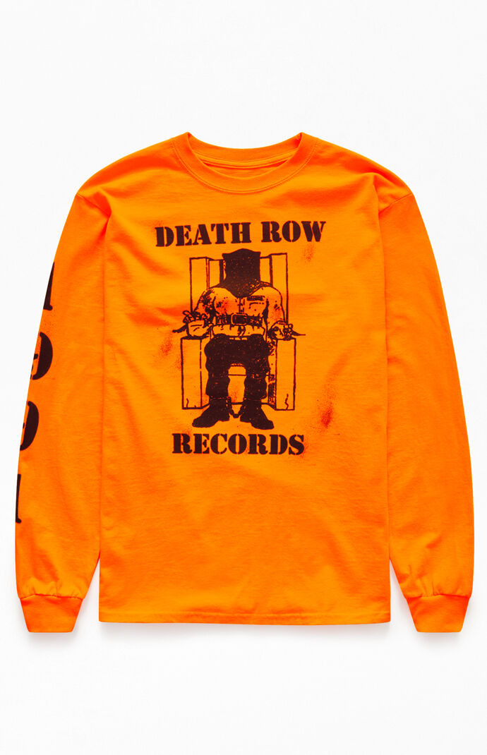 Orange Death Row Records Long Sleeve T Shirt Pacsun