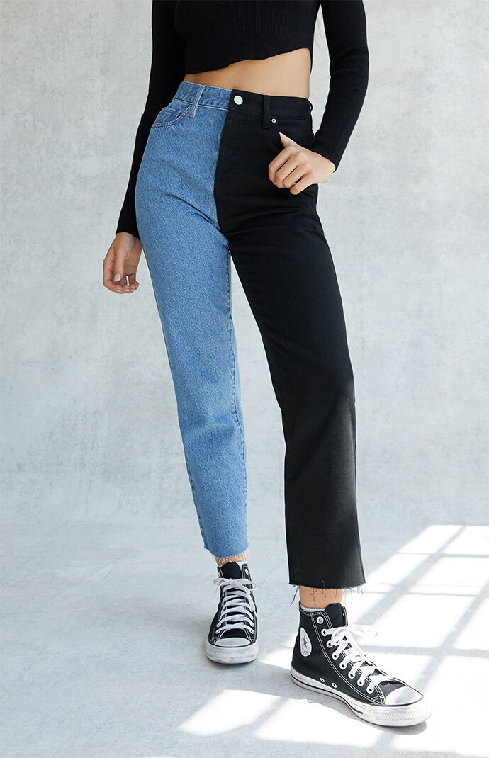 straight leg high waisted black jeans