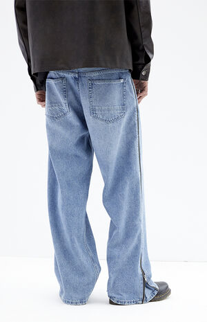Medium Indigo Baggy Zipper Jeans image number 5