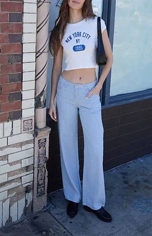 Striped Low Rise Baggy Pants image number 1