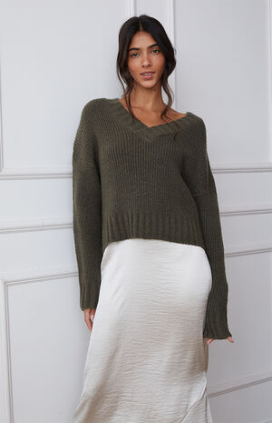 Becca Overlapped V-Neck Sweater image number 1