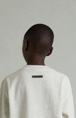 Kids Heather Oatmeal Classic Long Sleeve T-Shirt image number 5