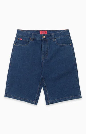 Indigo Wash Slacker Denim Jorts image number 1