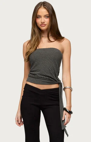 Margotte Striped Strapless Top image number 1
