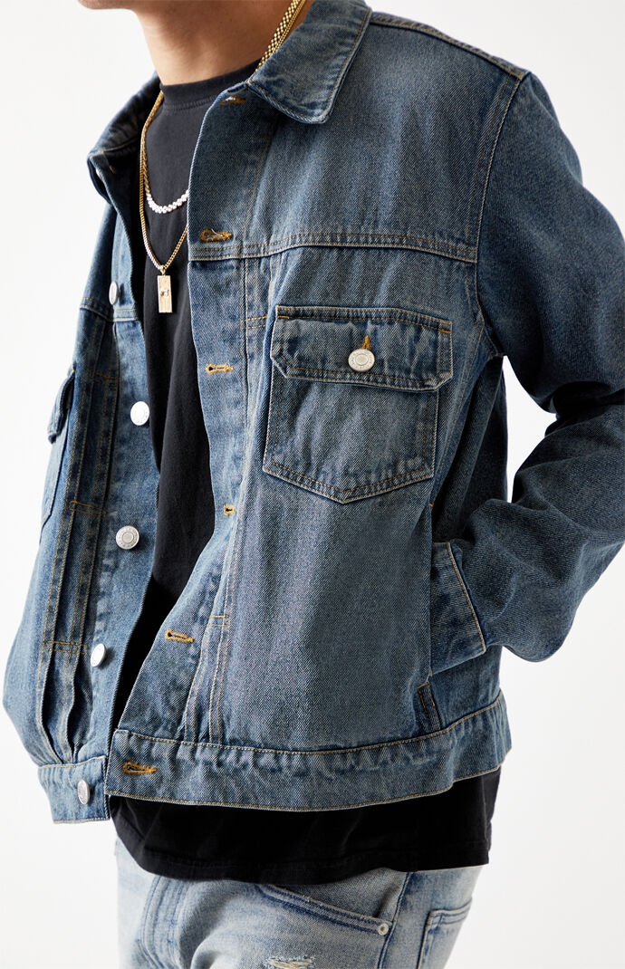 Black denim store jacket pacsun