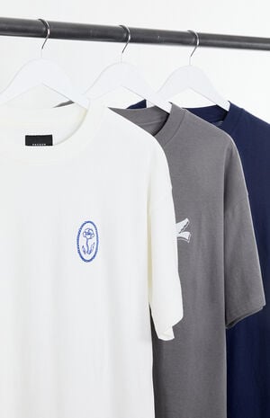 3 Pack Neutral Embroidered T-Shirts image number 2