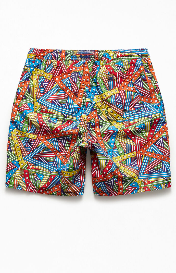 Angled Rainbow 19" Swim Trunks