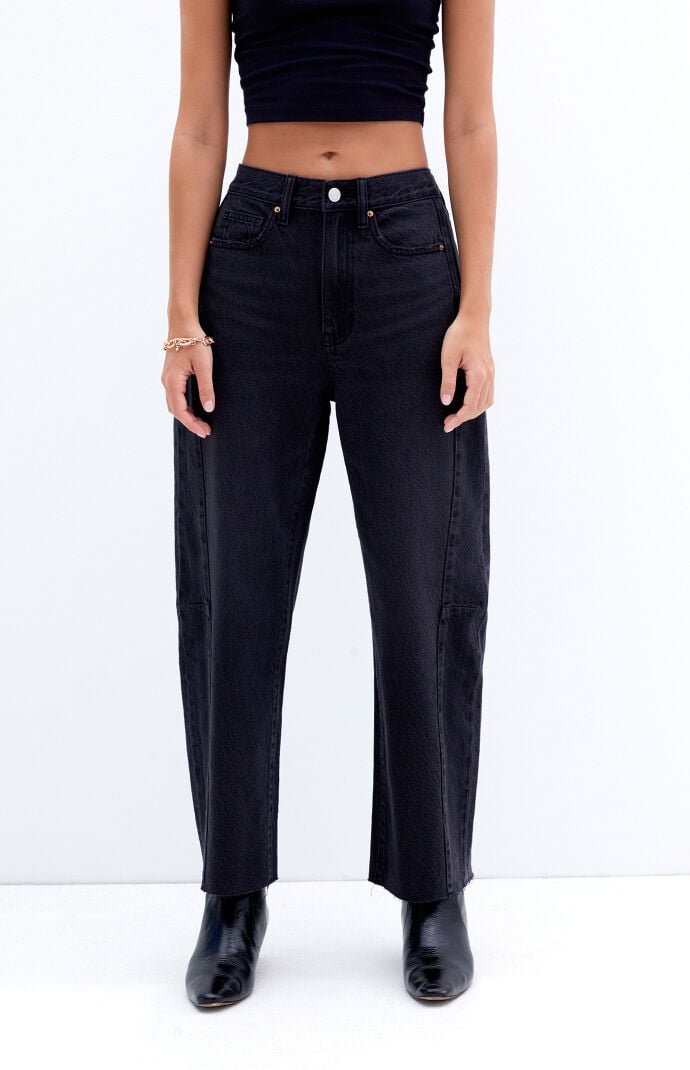 Pacsun Black Cropped Barrel Jeans