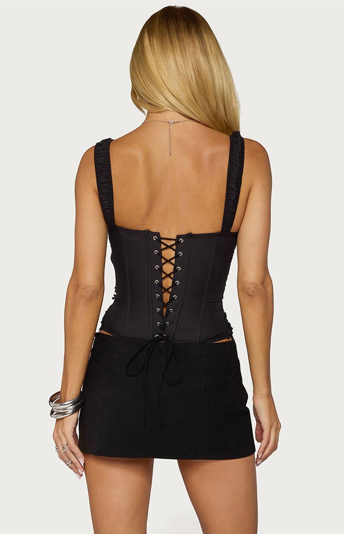 Edikted Jana Lacey Ruched Corset | Pacsun