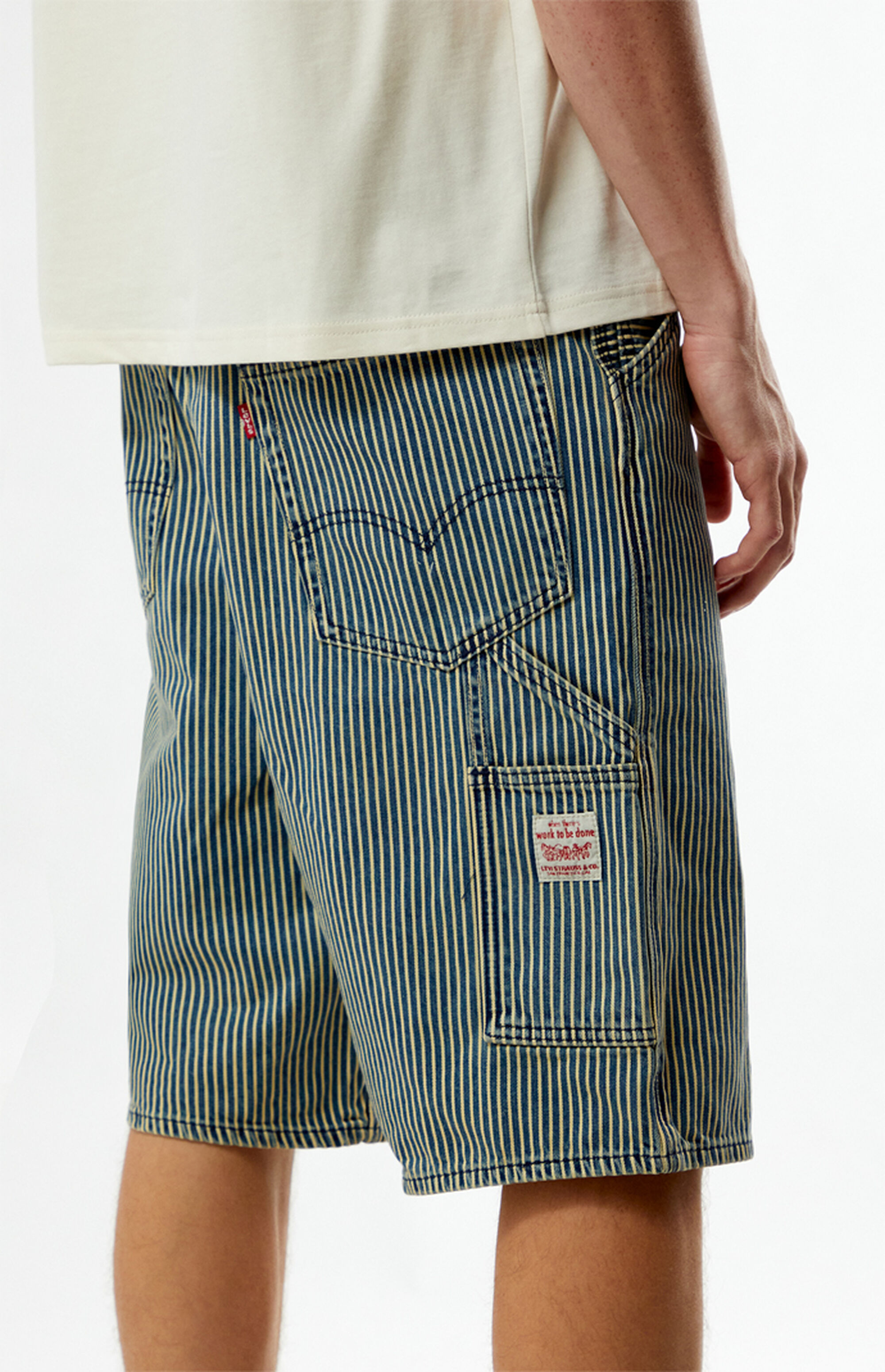 Levi's Striped 568 Loose Fit Denim Carpenter Shorts | Pacsun