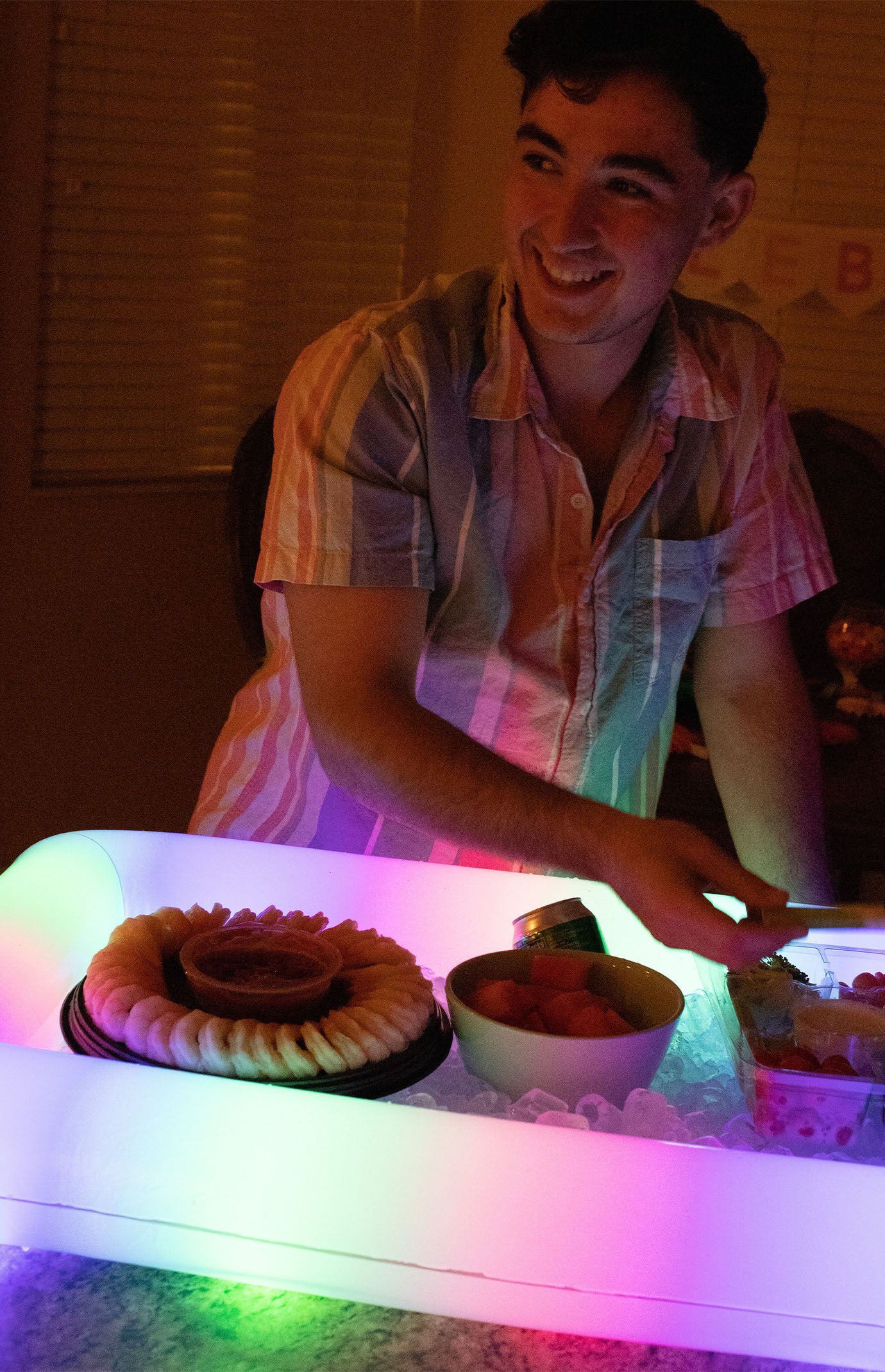 PoolCandy Inflatable Illuminated LED Buffet Pool Cooler