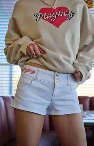 By PacSun Sweet Ruby Bunny Low Rise Denim Shorts image number 2