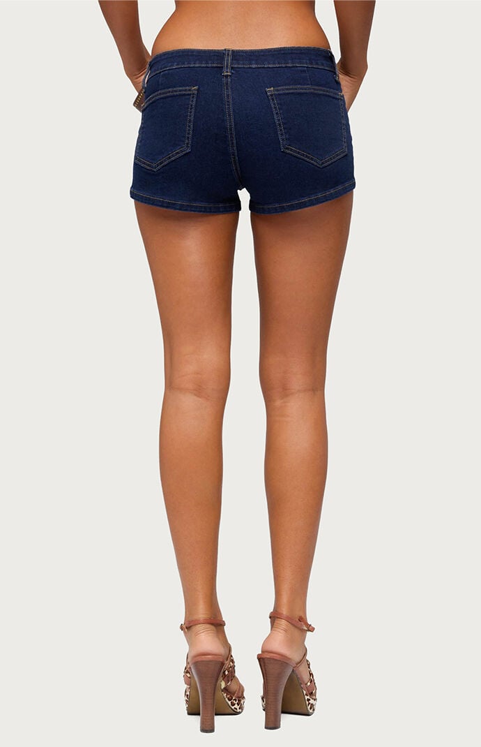Edikted Alita Low Rise Denim Micro Shorts