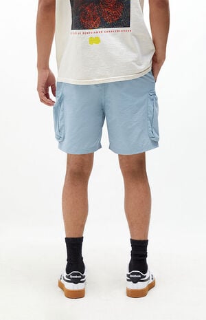 Noah Blue Nylon Cargo Shorts image number 4