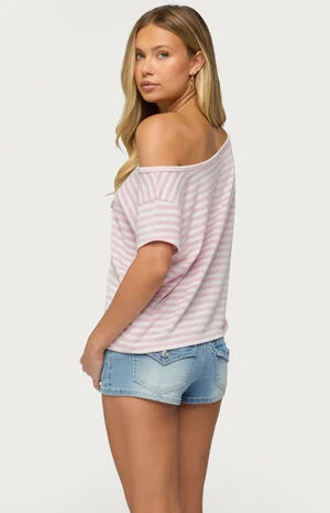 Chanelle Off-The-Shoulder Striped Top image number 3