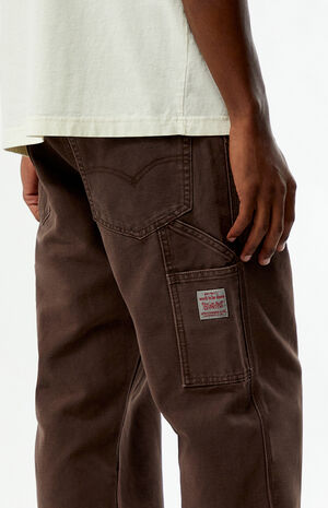 568 Brown Loose Straight Carpenter Pants image number 2