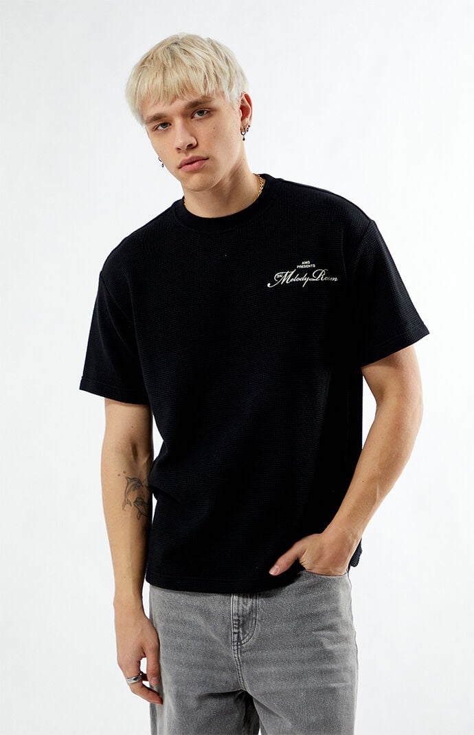 Pacsun Black Melody Waffle Knit T-Shirt | PacSun